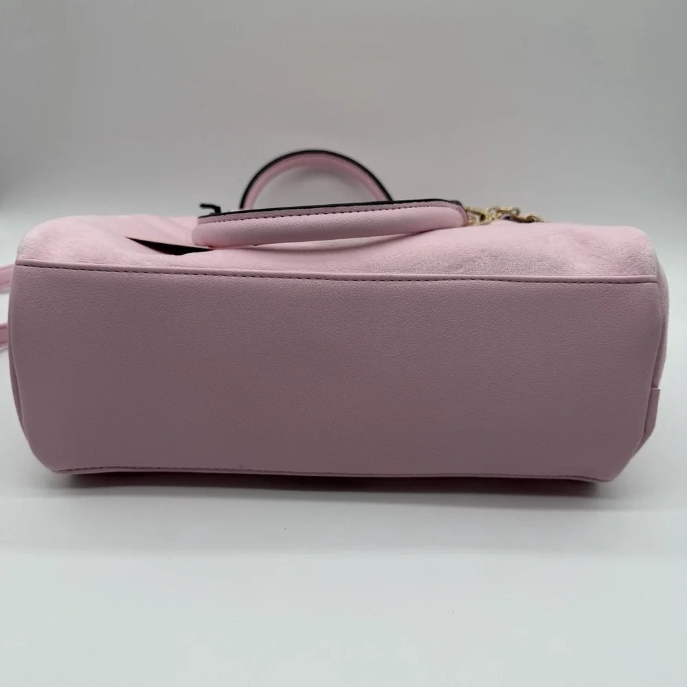 NWT Juicy Couture Queen Couture Velour Satchel Bag Charm Y2K Light Pink